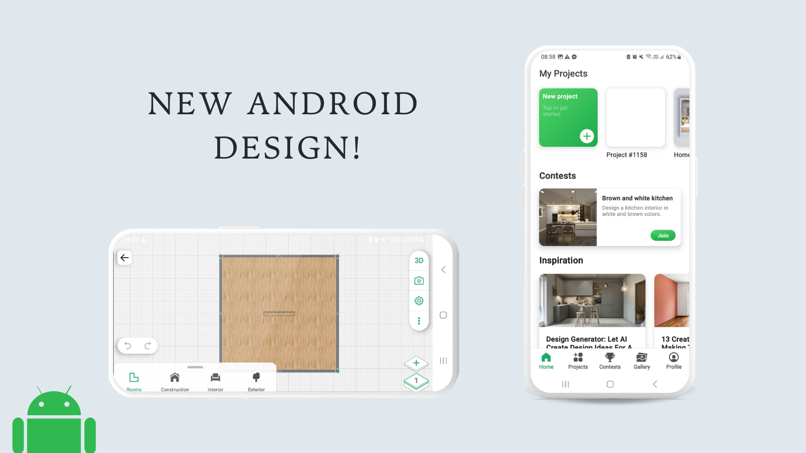 novo design para Android