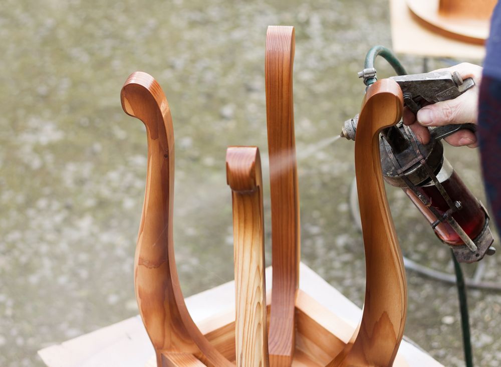 spray painting furniture outside