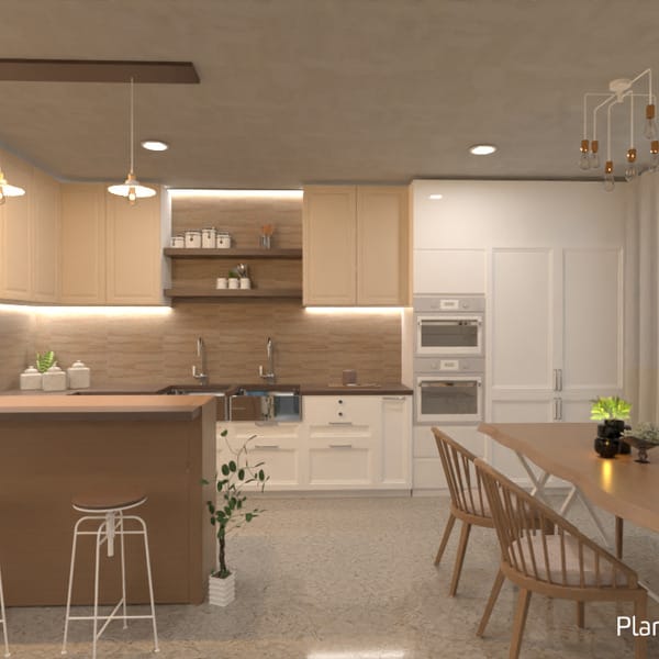 projeto de cozinha americana criado no Planner 5D