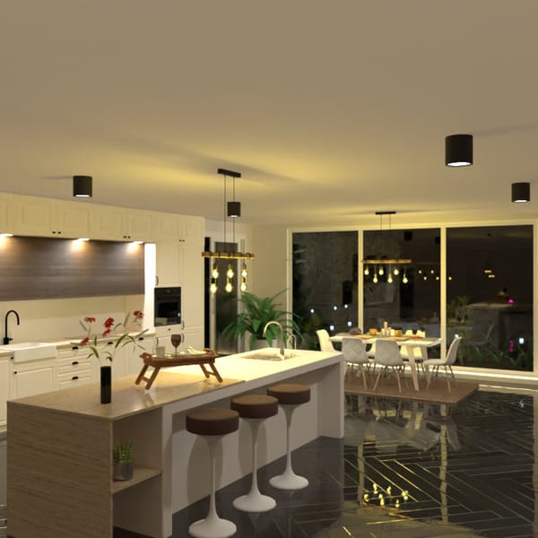 render de cozinha americana no Planner 5D